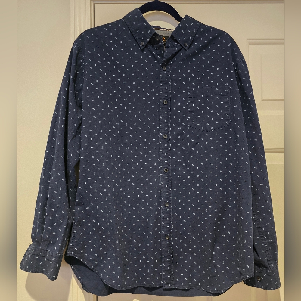 Lee Long Sleeve Collared Button Down Blue Size L